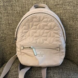 Kate Spade Light Pink Quilted Backpack